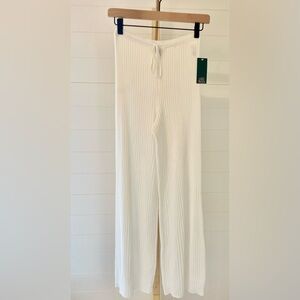 Wild Fable Pointelle Wide Leg Pants Off White - Small